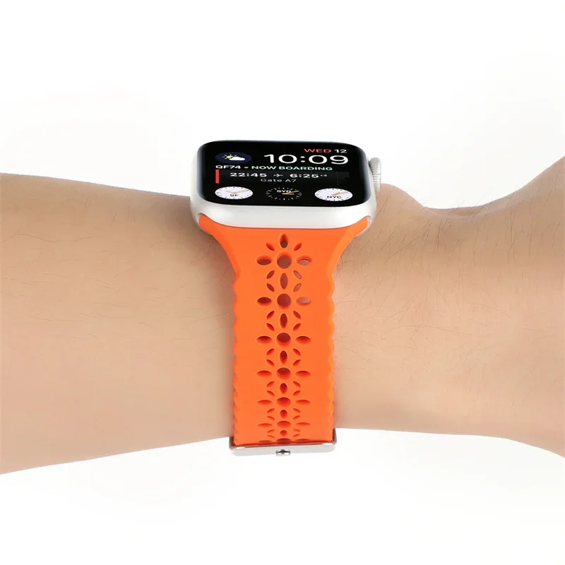 Silicone Straps For Apple Watch 44 mm 40mm 38mm 42mm Ultra 2 49mm Sport Bracelet iwatch Series 9 7 8 6 Se 5 4 3 41mm 45mm band