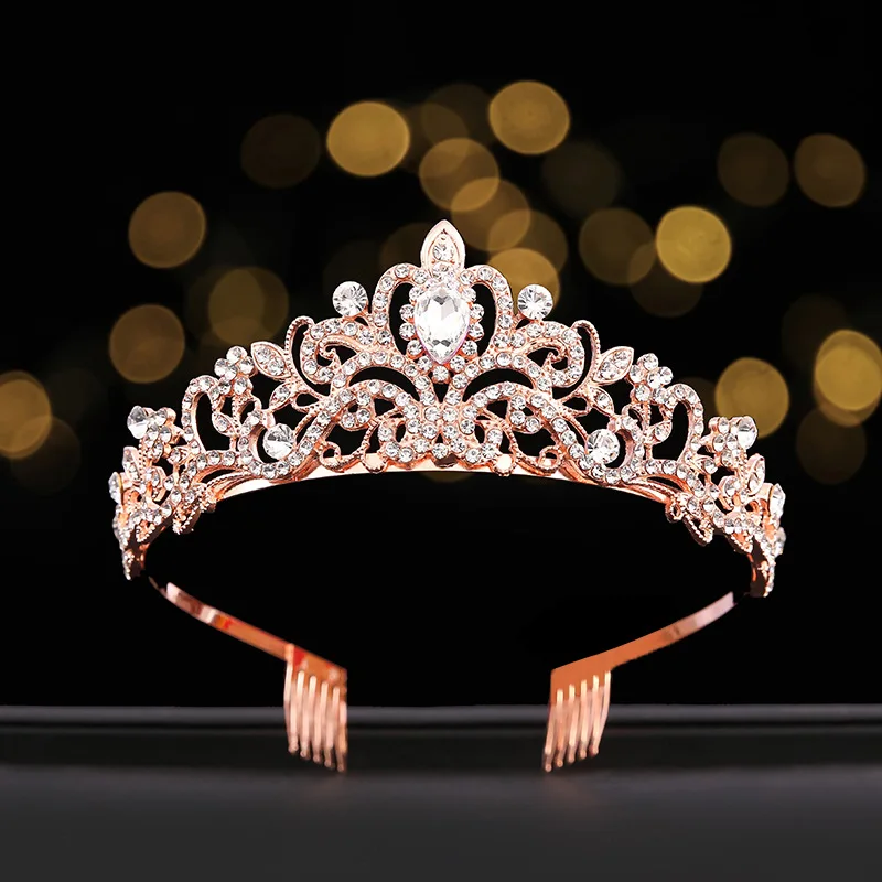 Luxury Crystal Crowns and Tiaras with Comb Headband for Girl Women Princess Birthday Party Wedding Prom Bridal Gifts