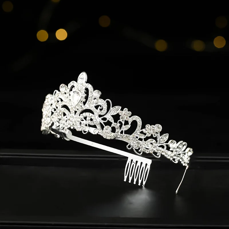 Luxury Crystal Crowns and Tiaras with Comb Headband for Girl Women Princess Birthday Party Wedding Prom Bridal Gifts