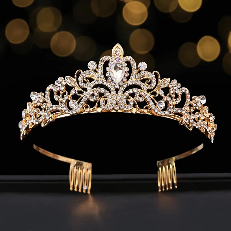 Luxury Crystal Crowns and Tiaras with Comb Headband for Girl Women Princess Birthday Party Wedding Prom Bridal Gifts