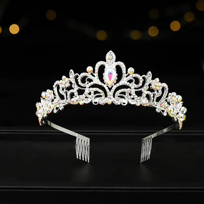 Luxury Crystal Crowns and Tiaras with Comb Headband for Girl Women Princess Birthday Party Wedding Prom Bridal Gifts