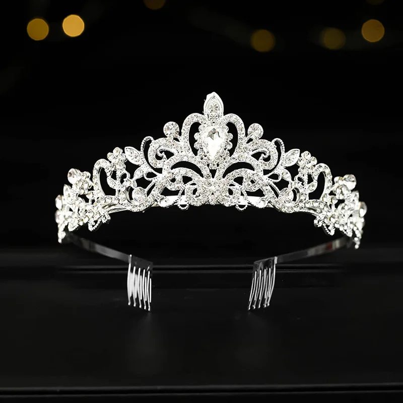 Luxury Crystal Crowns and Tiaras with Comb Headband for Girl Women Princess Birthday Party Wedding Prom Bridal Gifts
