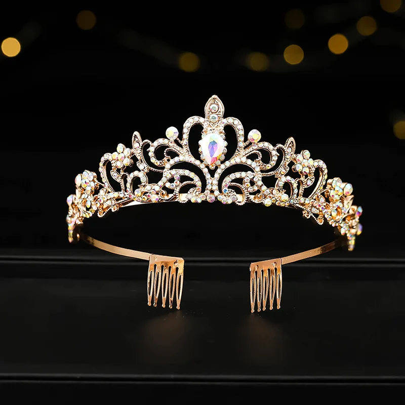 Luxury Crystal Crowns and Tiaras with Comb Headband for Girl Women Princess Birthday Party Wedding Prom Bridal Gifts