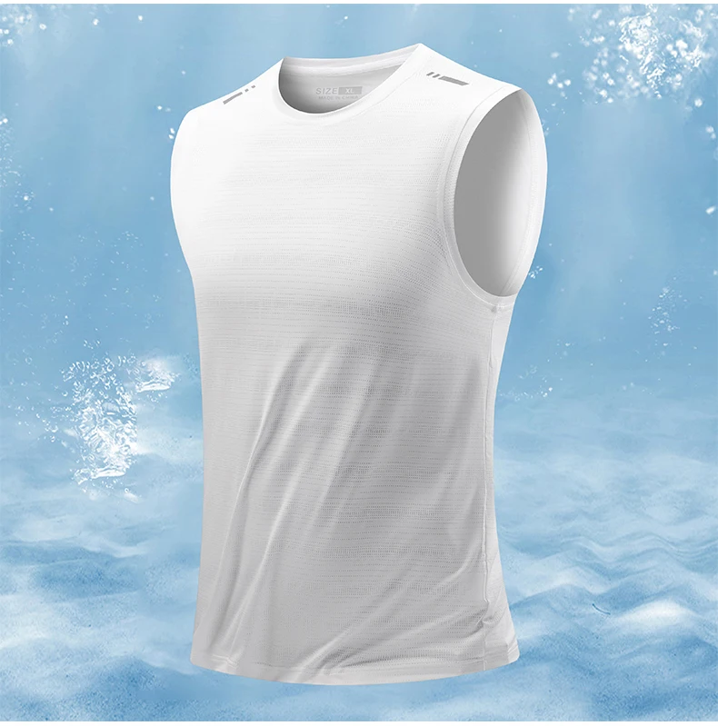 CHRLCK Men's Running Vest Quick Drying Gym Tank top Men Fitness Sleeveless Shirt Male Mesh Breathable Fitness Sports Vest