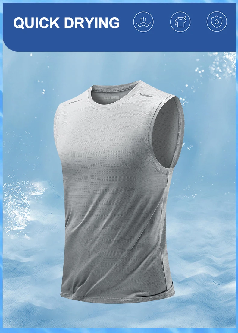 CHRLCK Men's Running Vest Quick Drying Gym Tank top Men Fitness Sleeveless Shirt Male Mesh Breathable Fitness Sports Vest