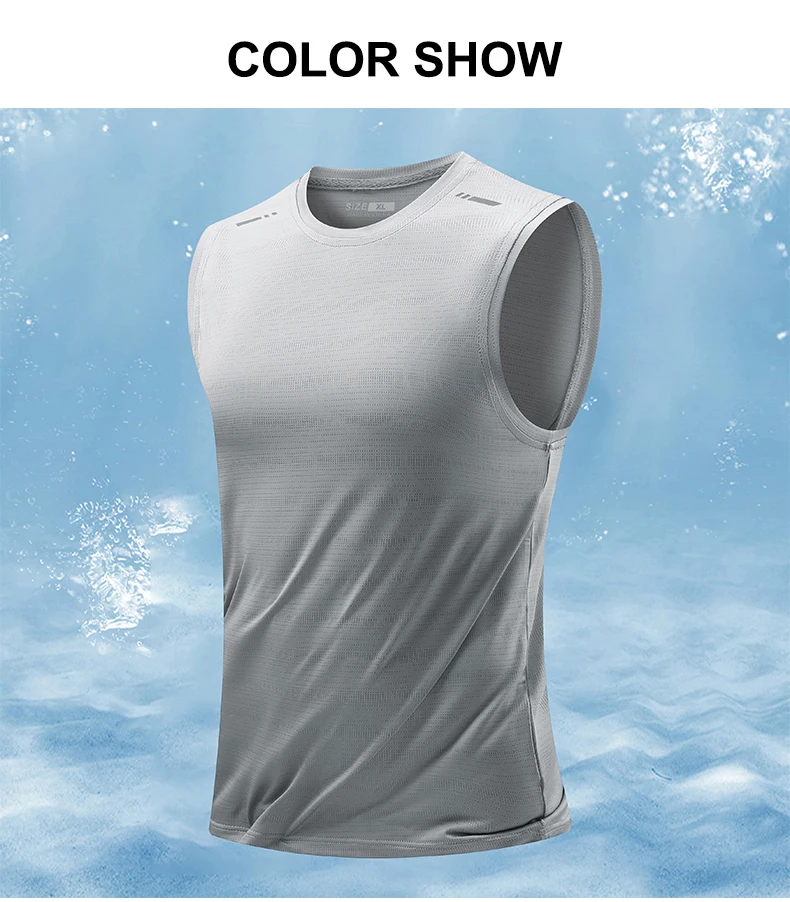 CHRLCK Men's Running Vest Quick Drying Gym Tank top Men Fitness Sleeveless Shirt Male Mesh Breathable Fitness Sports Vest
