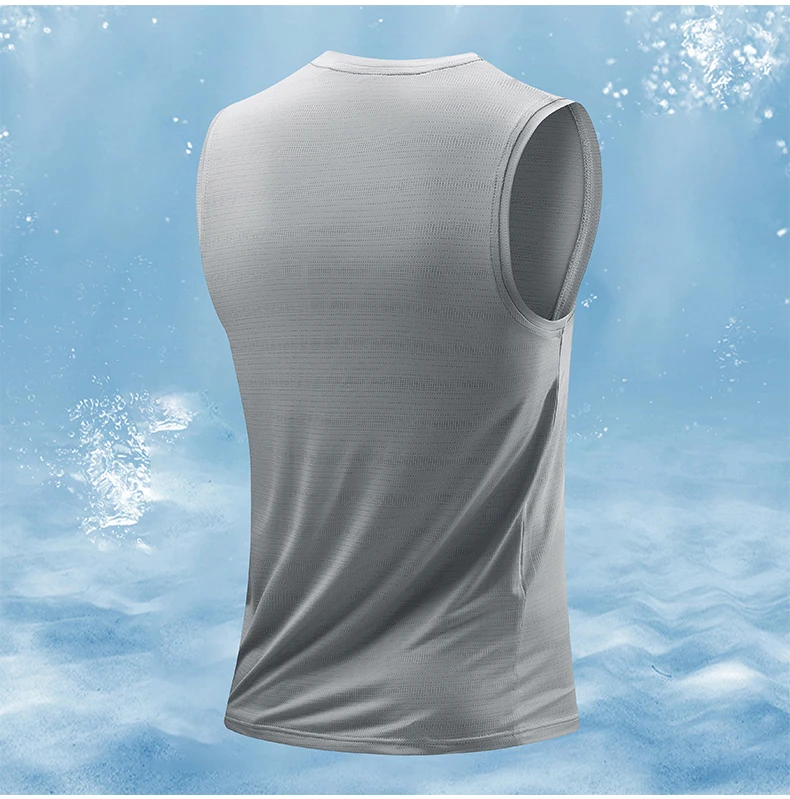 CHRLCK Men's Running Vest Quick Drying Gym Tank top Men Fitness Sleeveless Shirt Male Mesh Breathable Fitness Sports Vest