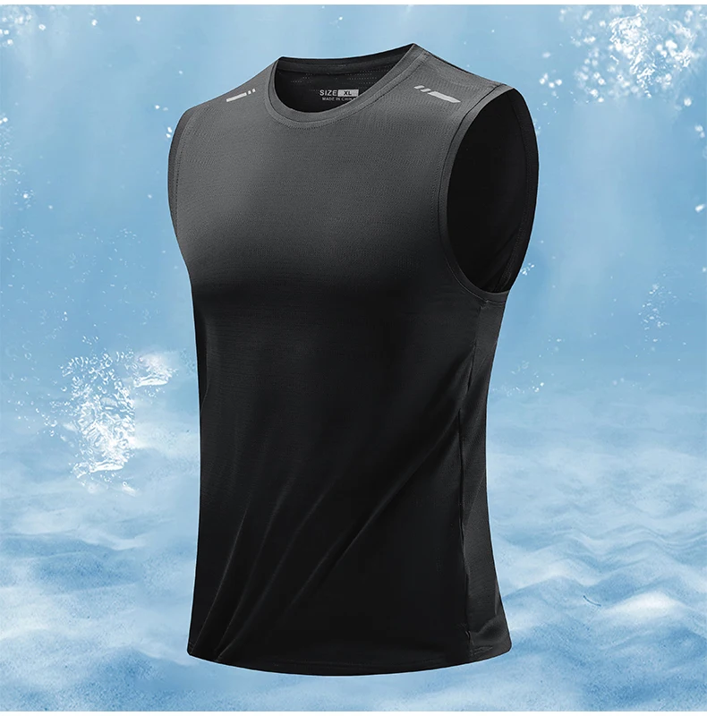 CHRLCK Men's Running Vest Quick Drying Gym Tank top Men Fitness Sleeveless Shirt Male Mesh Breathable Fitness Sports Vest