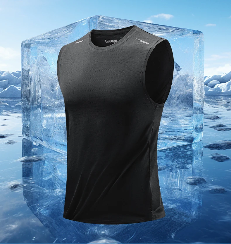 CHRLCK Men's Running Vest Quick Drying Gym Tank top Men Fitness Sleeveless Shirt Male Mesh Breathable Fitness Sports Vest