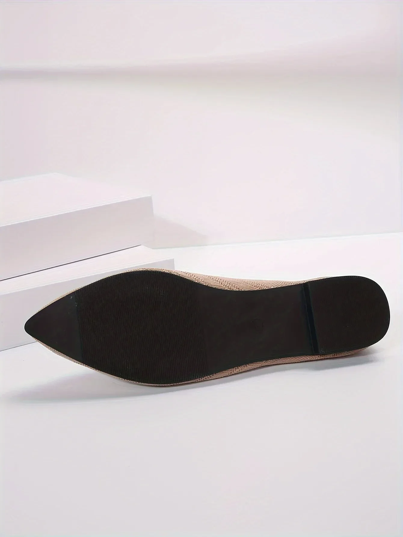 Women's Pointed Toe Flat Shoes Solid Color Knitted Slip on Shoes Casual Breathable Ballet Flats Women Flat Shoes Loafers Women