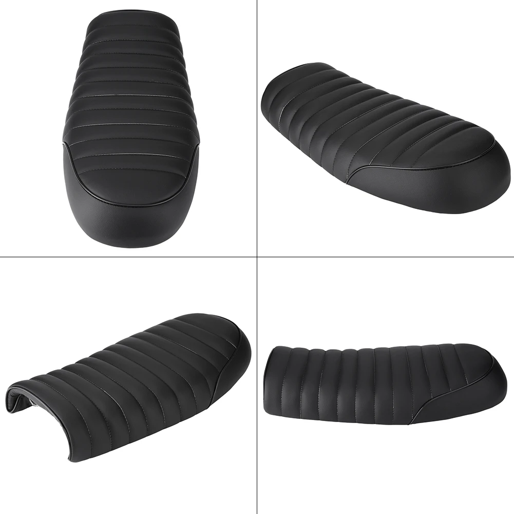 Motorcycle PU Leather Vintage Cafe Racer Refit Seat Flat Saddle Cushion For CG125 GN CG CB400SS