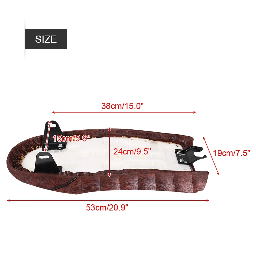 Motorcycle PU Leather Vintage Cafe Racer Refit Seat Flat Saddle Cushion For CG125 GN CG CB400SS