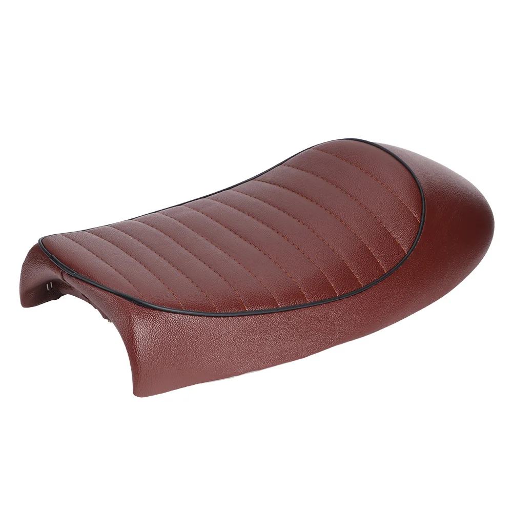 Motorcycle PU Leather Vintage Cafe Racer Refit Seat Flat Saddle Cushion For CG125 GN CG CB400SS