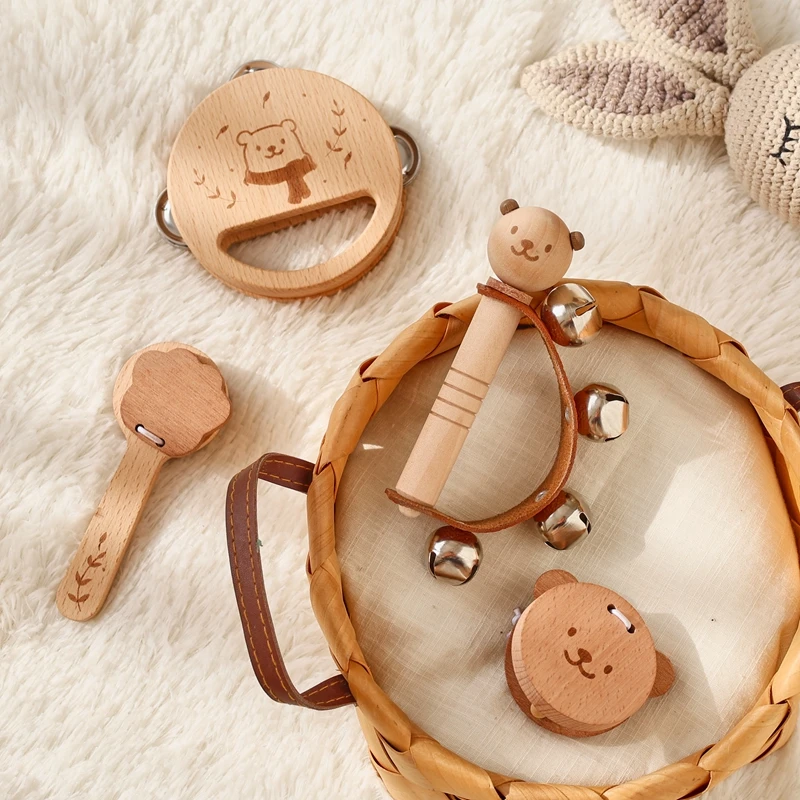 Montessori Toys Baby Music Toys Musical Instrument Baby 0 3 Years Toys Wooden Educational Toys Bear Xylophone Children Toys