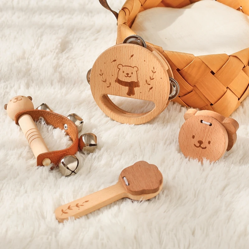 Montessori Toys Baby Music Toys Musical Instrument Baby 0 3 Years Toys Wooden Educational Toys Bear Xylophone Children Toys