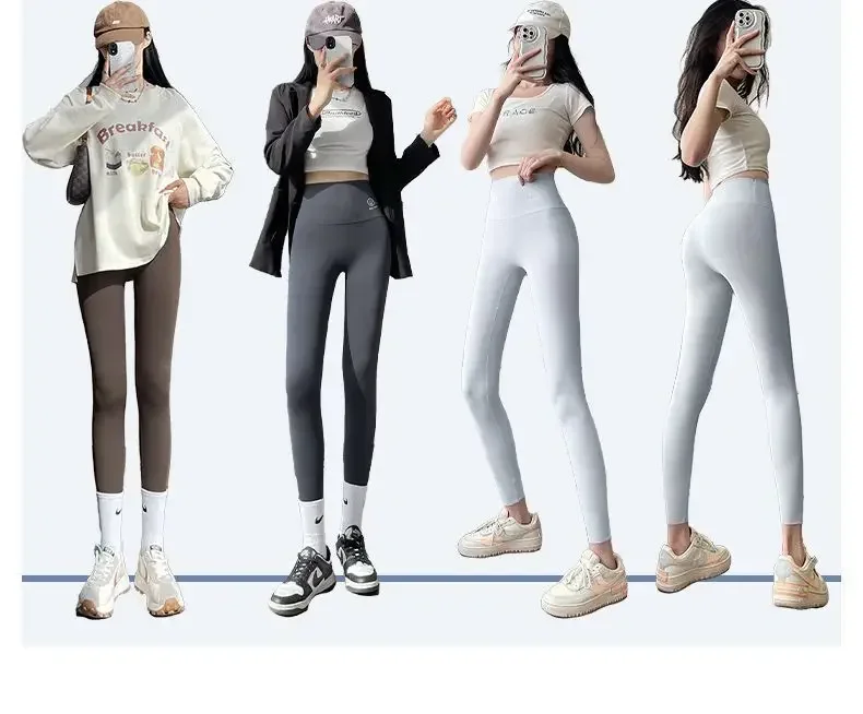 High Waisted Belly Lifting Buttocks Without Trace Pants Embarrassment-free Line Shark Pants Women Outside Bottoming Pants