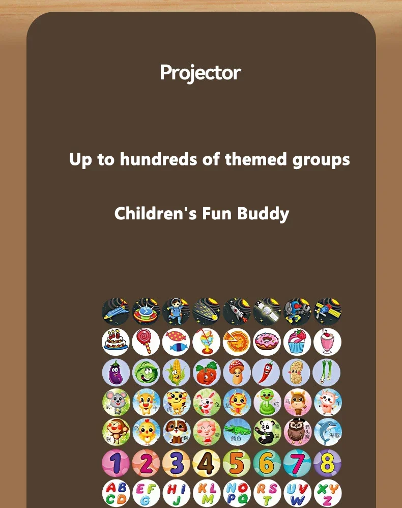 Projection Flashlight, Early Education Puzzle Development Toy, Children Enlightenment Luminous Toy, Cartoon Patterns Projector