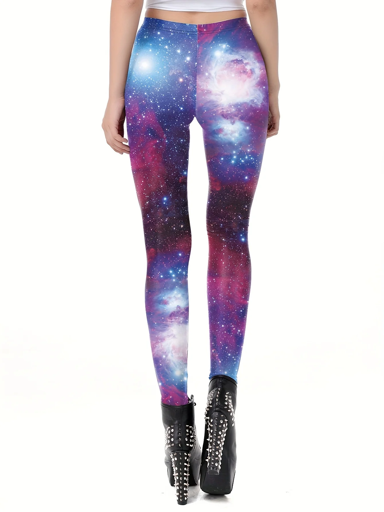 Nadanbao Women's Leggings Starry Sky 3D Printed Slim Fit High Waisted Leggings Casual Elastic Leggings Yoga Sports Pants