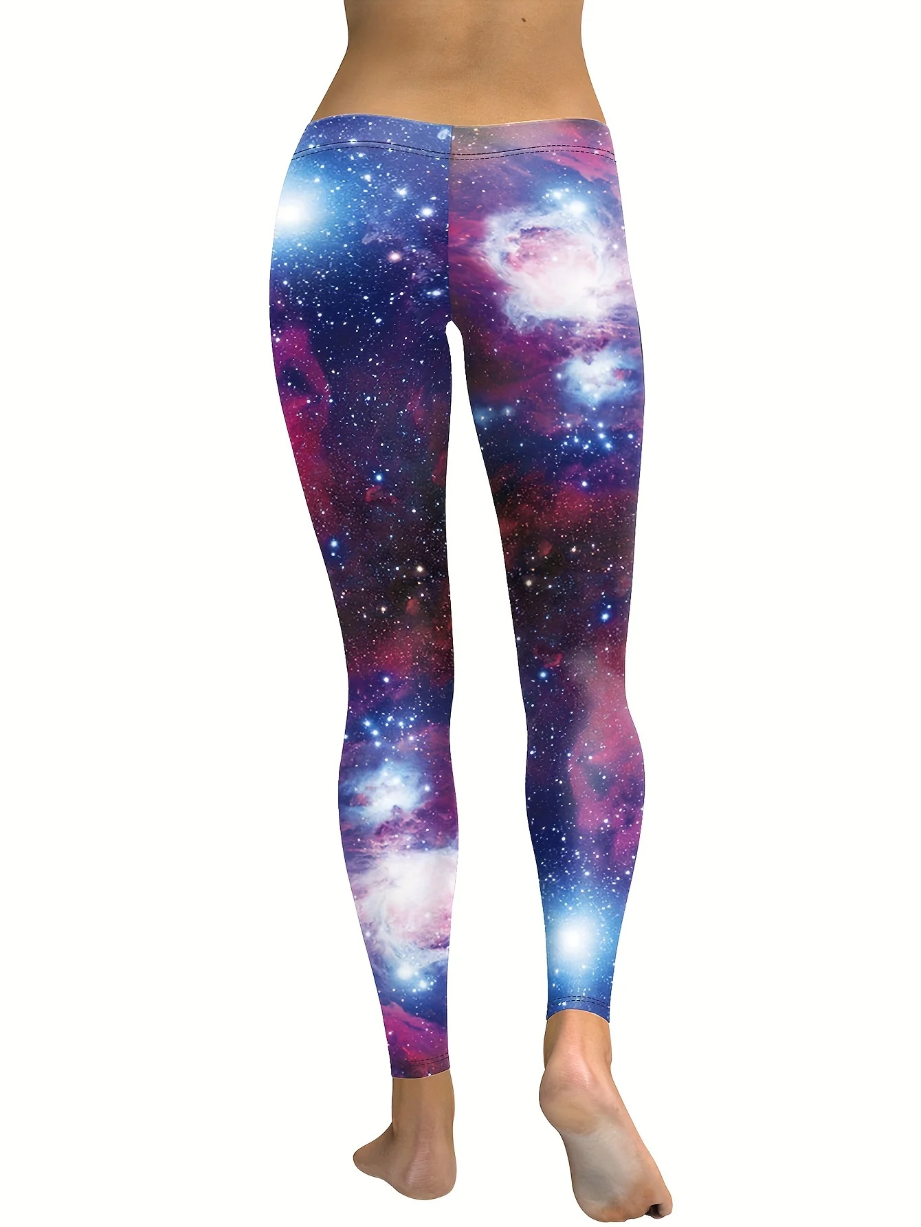 Nadanbao Women's Leggings Starry Sky 3D Printed Slim Fit High Waisted Leggings Casual Elastic Leggings Yoga Sports Pants