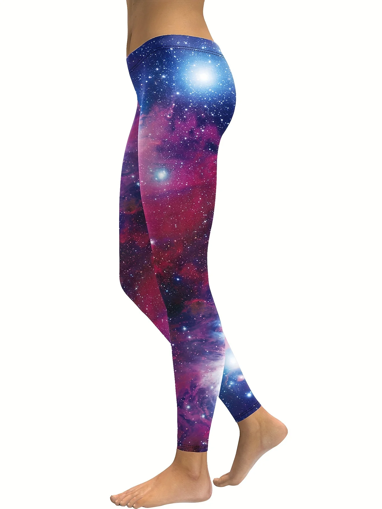 Nadanbao Women's Leggings Starry Sky 3D Printed Slim Fit High Waisted Leggings Casual Elastic Leggings Yoga Sports Pants