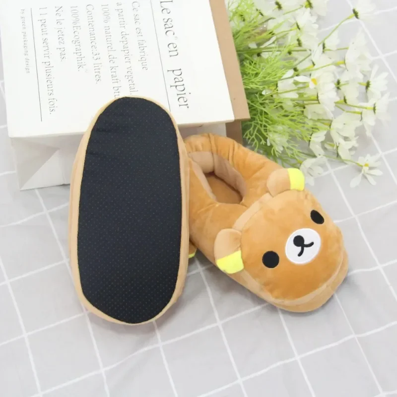 Luxury Winter Bear Cotton Ladies Slippers House Home Cartoon Cute Bear Home Indoor Couple Female Warm Indoor Slipper Casual