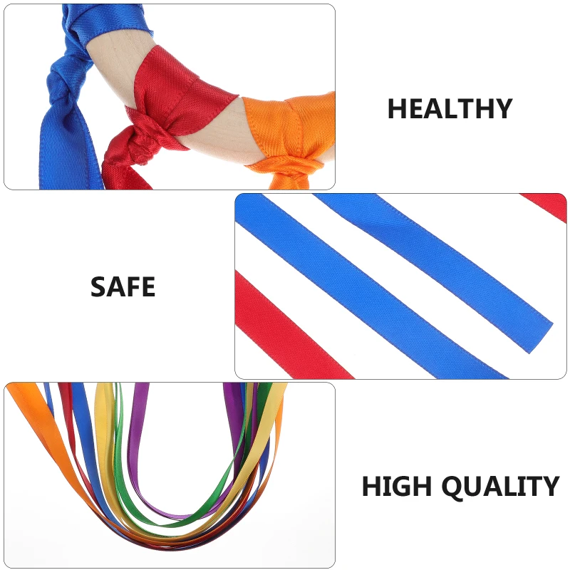 Montessori Style Sensory Toy BPA-free Non-toxic Baby Ribbon Ring Newborns Upwards Develop Colour Recognition Sensory Toy