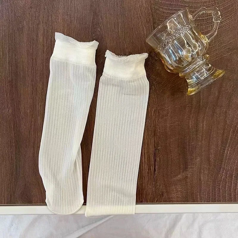 1/3pairs Women Summer Socks Mesh Lace Sexy Ultra-thin Transparent Soft Short Sock Stretch Ankle Lolita Sox Harajuku Retro Sock