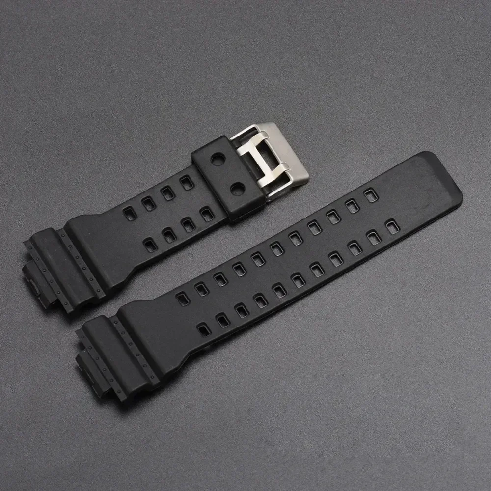 Strap for Casio G-Shock GA-100/110/120/140/200/400/700 800 GD-100/110/120 G-8900 GLS-100 Replace Silicone Resin Watch Band 16mm