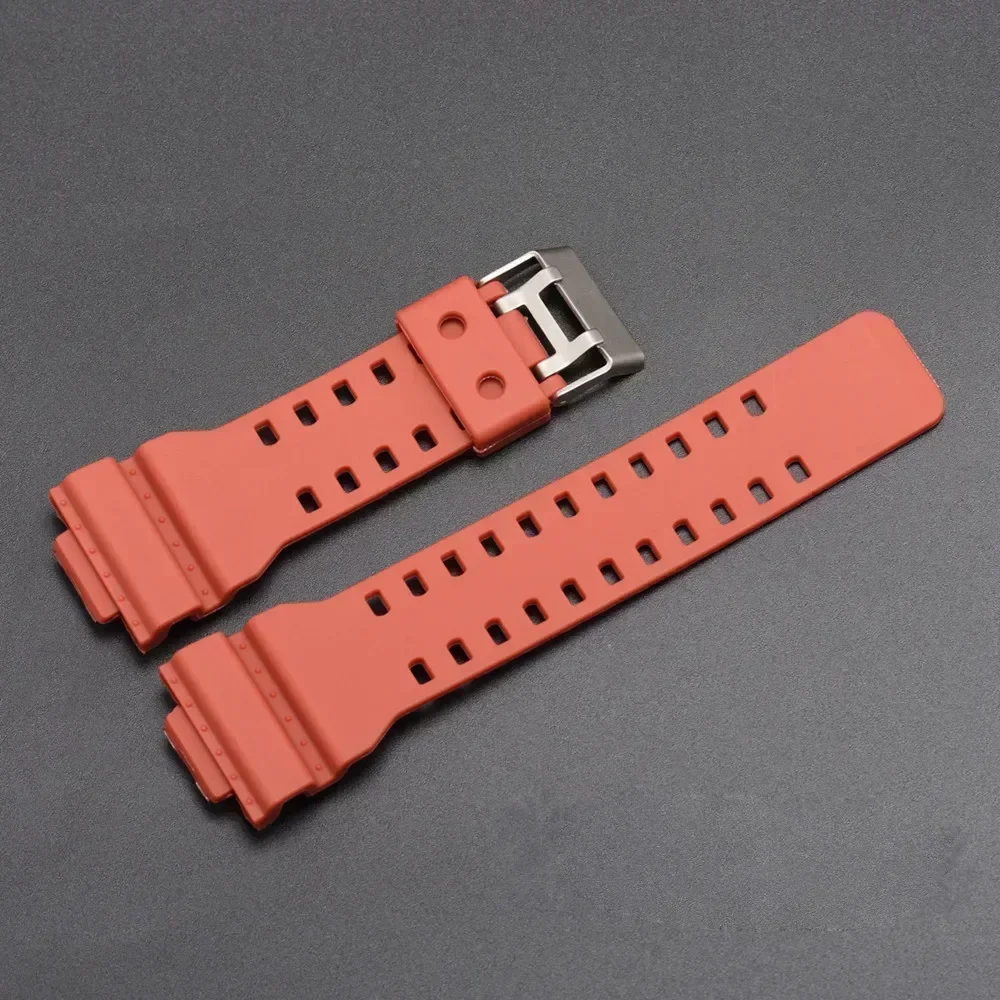Strap for Casio G-Shock GA-100/110/120/140/200/400/700 800 GD-100/110/120 G-8900 GLS-100 Replace Silicone Resin Watch Band 16mm