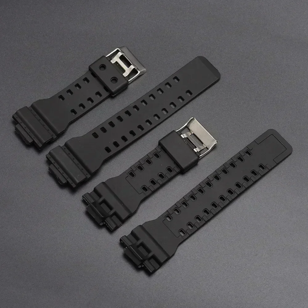 Strap for Casio G-Shock GA-100/110/120/140/200/400/700 800 GD-100/110/120 G-8900 GLS-100 Replace Silicone Resin Watch Band 16mm