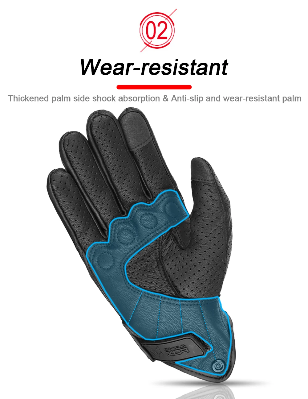Retro Motorcycle Leather Gloves Perforated Summer Breathable Touch Screen Motobike Cycling Accessories Full Finger Protective
