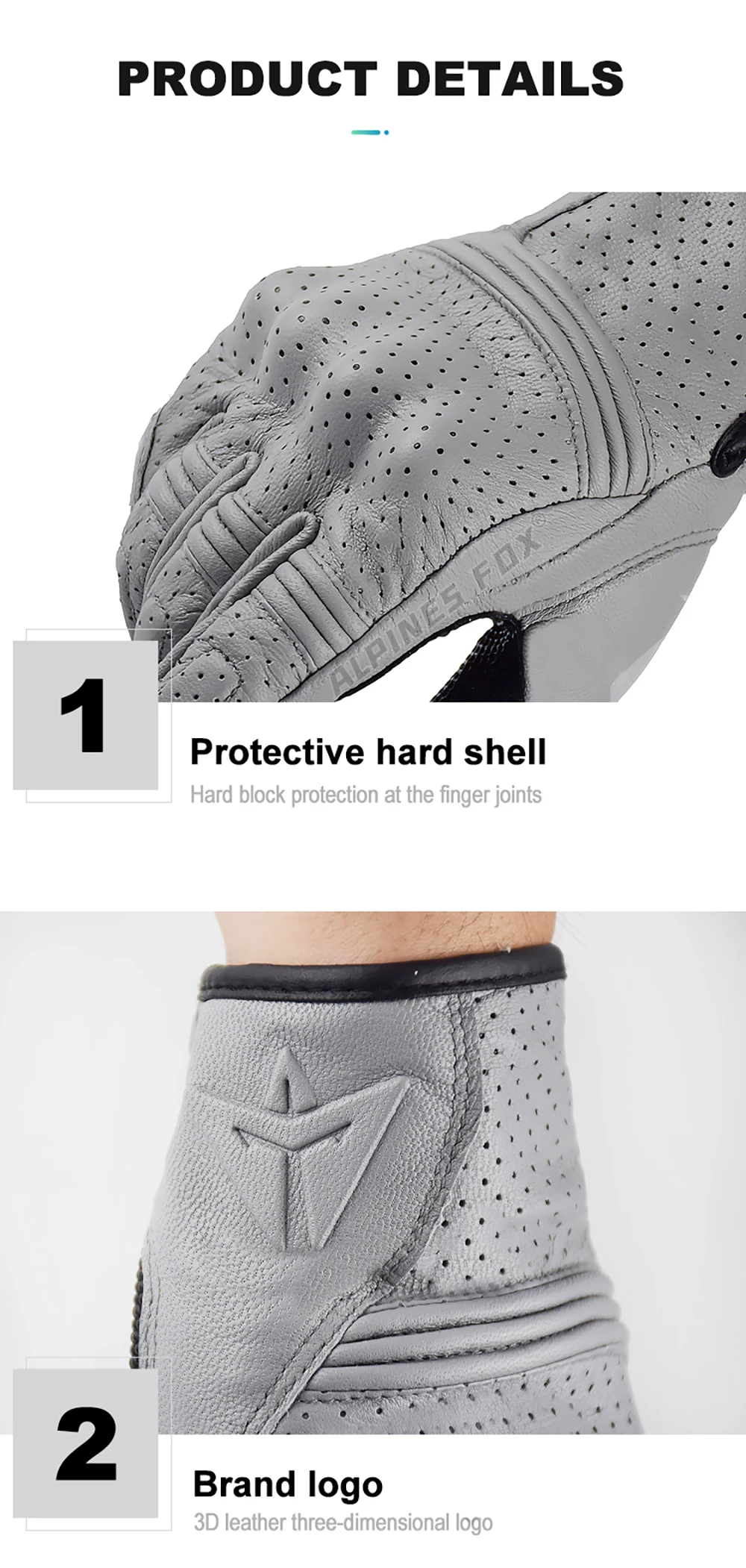 Retro Motorcycle Leather Gloves Perforated Summer Breathable Touch Screen Motobike Cycling Accessories Full Finger Protective