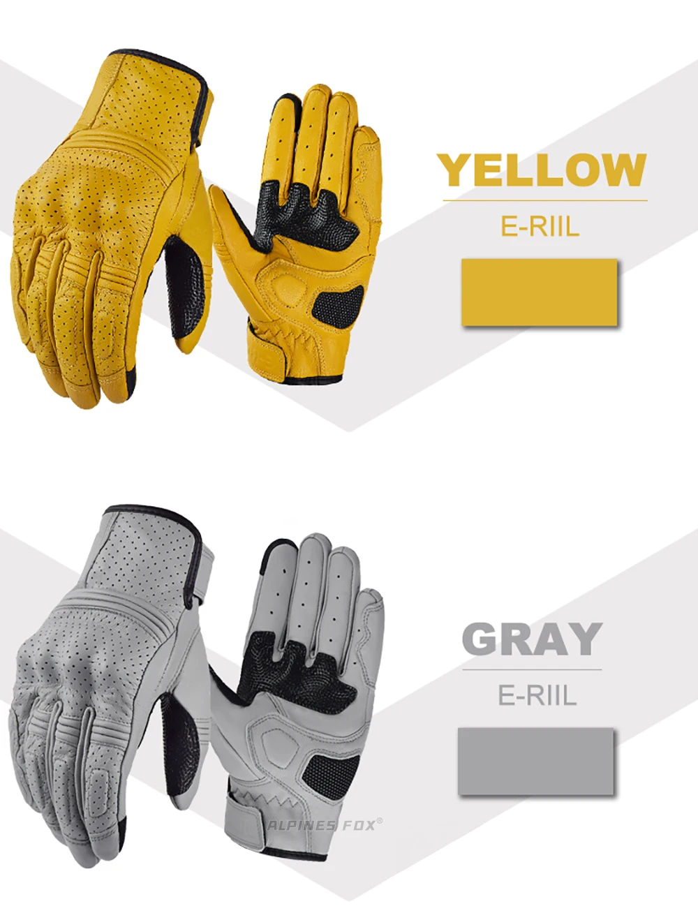 Retro Motorcycle Leather Gloves Perforated Summer Breathable Touch Screen Motobike Cycling Accessories Full Finger Protective