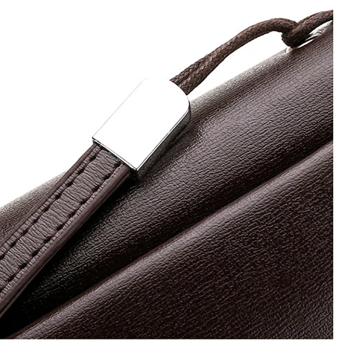 KANGAROO Brand Men Clutch Bag Fashion Leather Long Purse Double Zipper Business Wallet Black Brown Male Casual Handy Bag