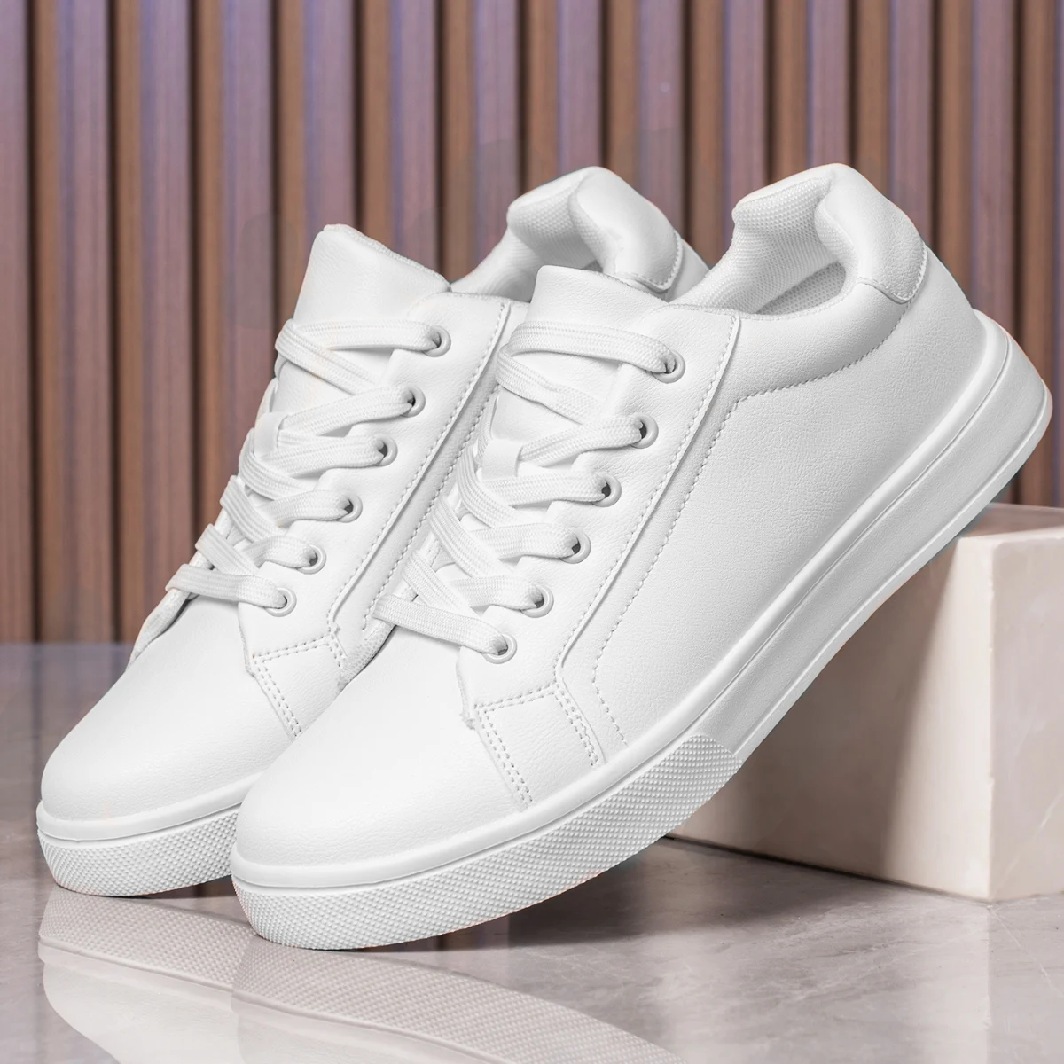 Leather Men Shoes Sneakers Trend Casual Shoe Breathable Leisure Male Sneakers Non-slip Footwear Men Vulcanized Shoes