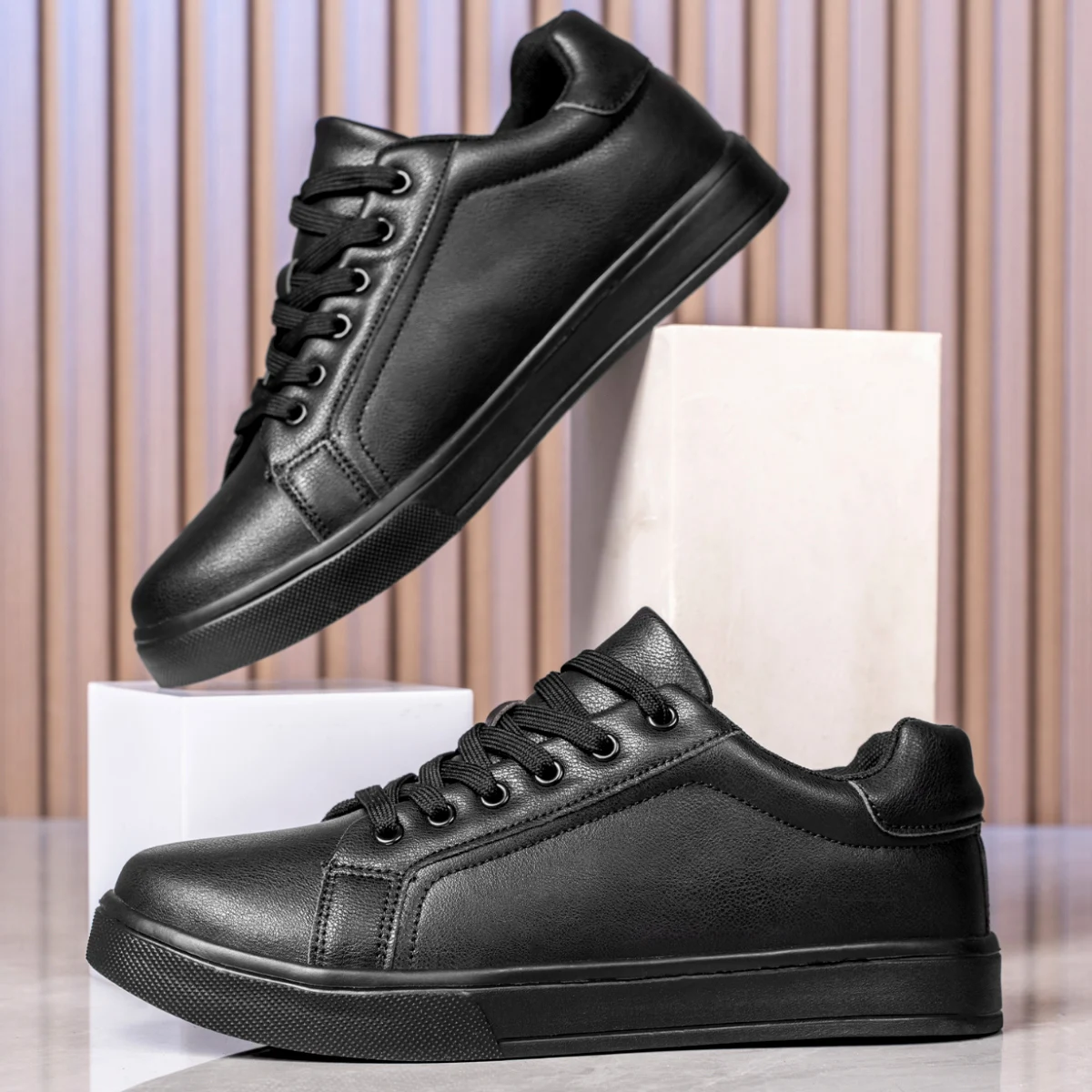 Leather Men Shoes Sneakers Trend Casual Shoe Breathable Leisure Male Sneakers Non-slip Footwear Men Vulcanized Shoes