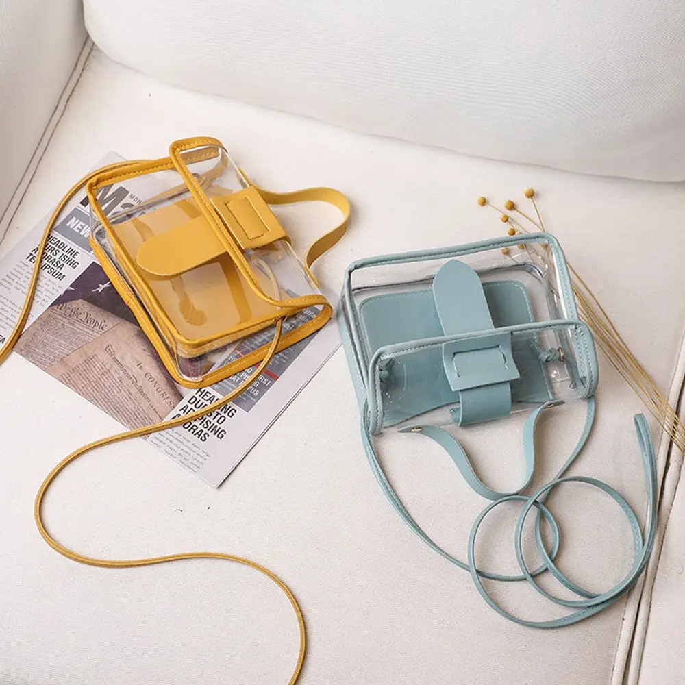 Small Women's Small Bag Transparent Jelly Candy Color Square Messager Bag Fashion Clutches PVC Shoulder Bag Crossbody Handbag