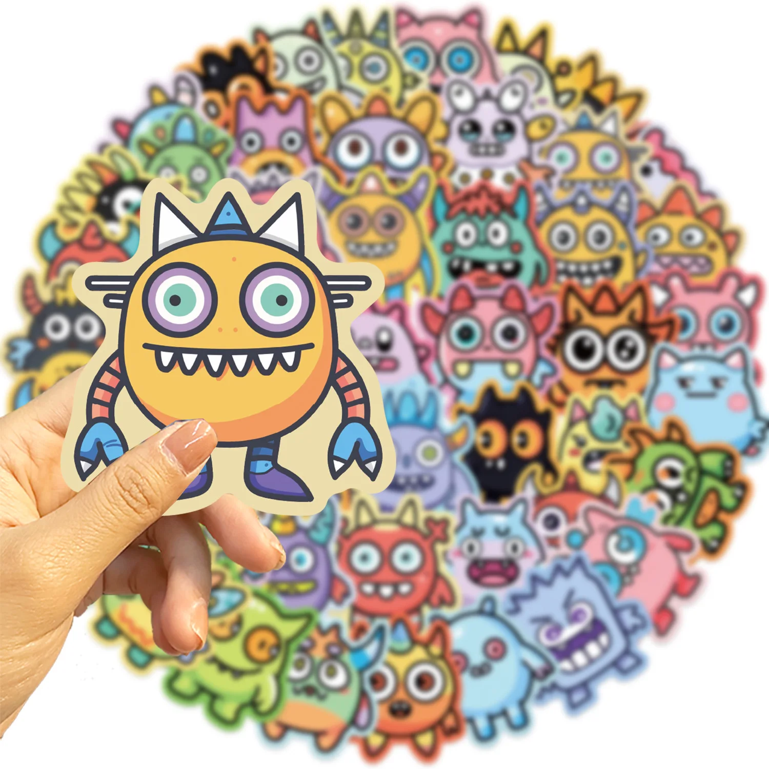 50pcs Cute Little Monsters Cartoon Graffiti Stickers DIY Phone Guitar Laptop Suitcase Cup Waterproof Sticker Kids Toy