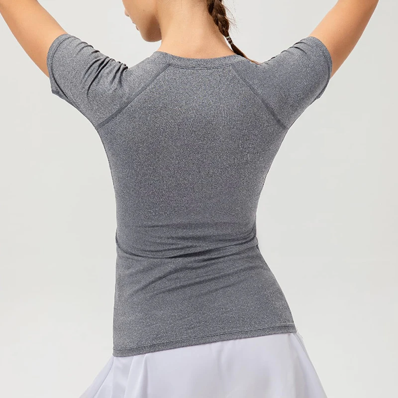 Women's Compression Shirt Short Sleeve Athletic Yoga Running T-Shirt Summer Gym Workout Quick Dry Stretchy Tees Tops Baselayer