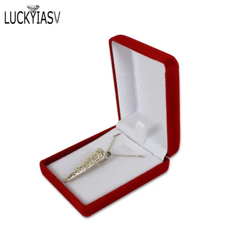 Wholesale Pendant Necklace Chain Storage Package Gift Box Soft Black Blue/Red/Velvet Casket Long Earrings Jewelry Organizer Box