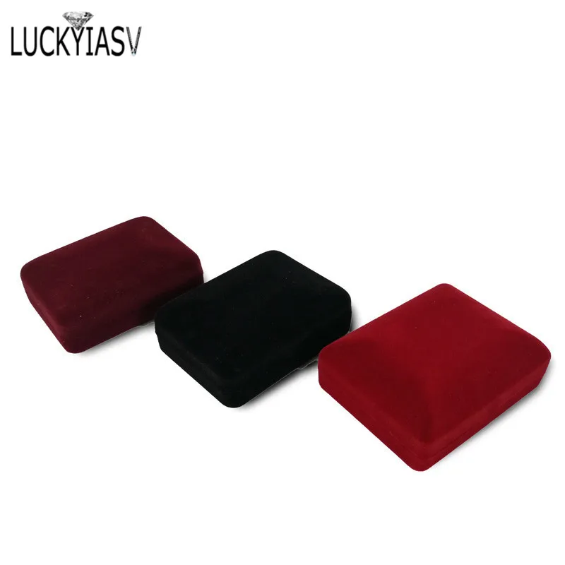 Wholesale Pendant Necklace Chain Storage Package Gift Box Soft Black Blue/Red/Velvet Casket Long Earrings Jewelry Organizer Box