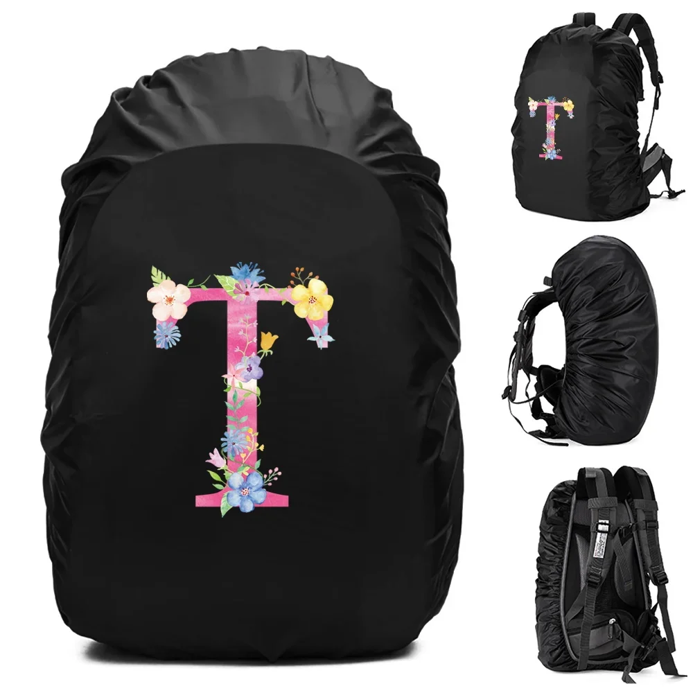 Unisex Rain Cover Backpack 30L 40L 70L Waterproof Bag Outdoor Camping Hiking Climbing Sports Dust Rain Cover Pink Letter Print