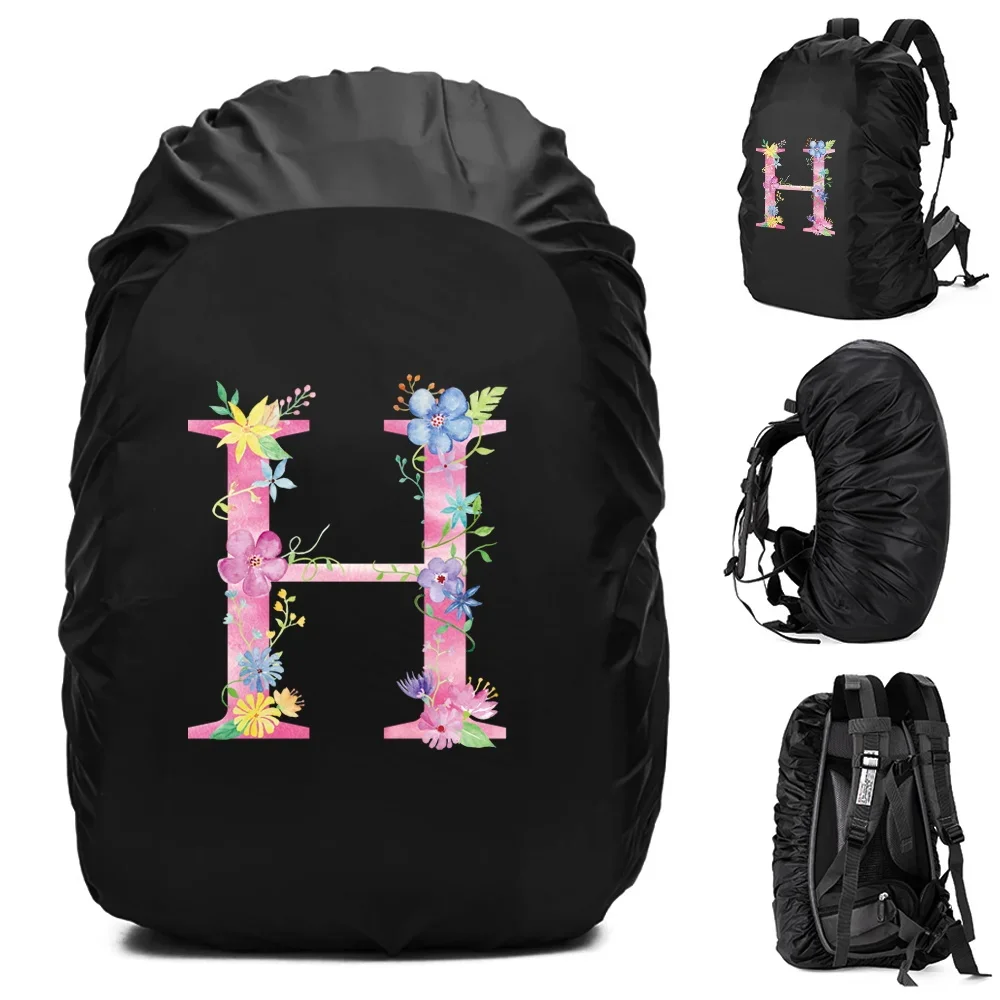 Unisex Rain Cover Backpack 30L 40L 70L Waterproof Bag Outdoor Camping Hiking Climbing Sports Dust Rain Cover Pink Letter Print