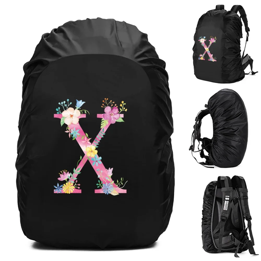 Unisex Rain Cover Backpack 30L 40L 70L Waterproof Bag Outdoor Camping Hiking Climbing Sports Dust Rain Cover Pink Letter Print
