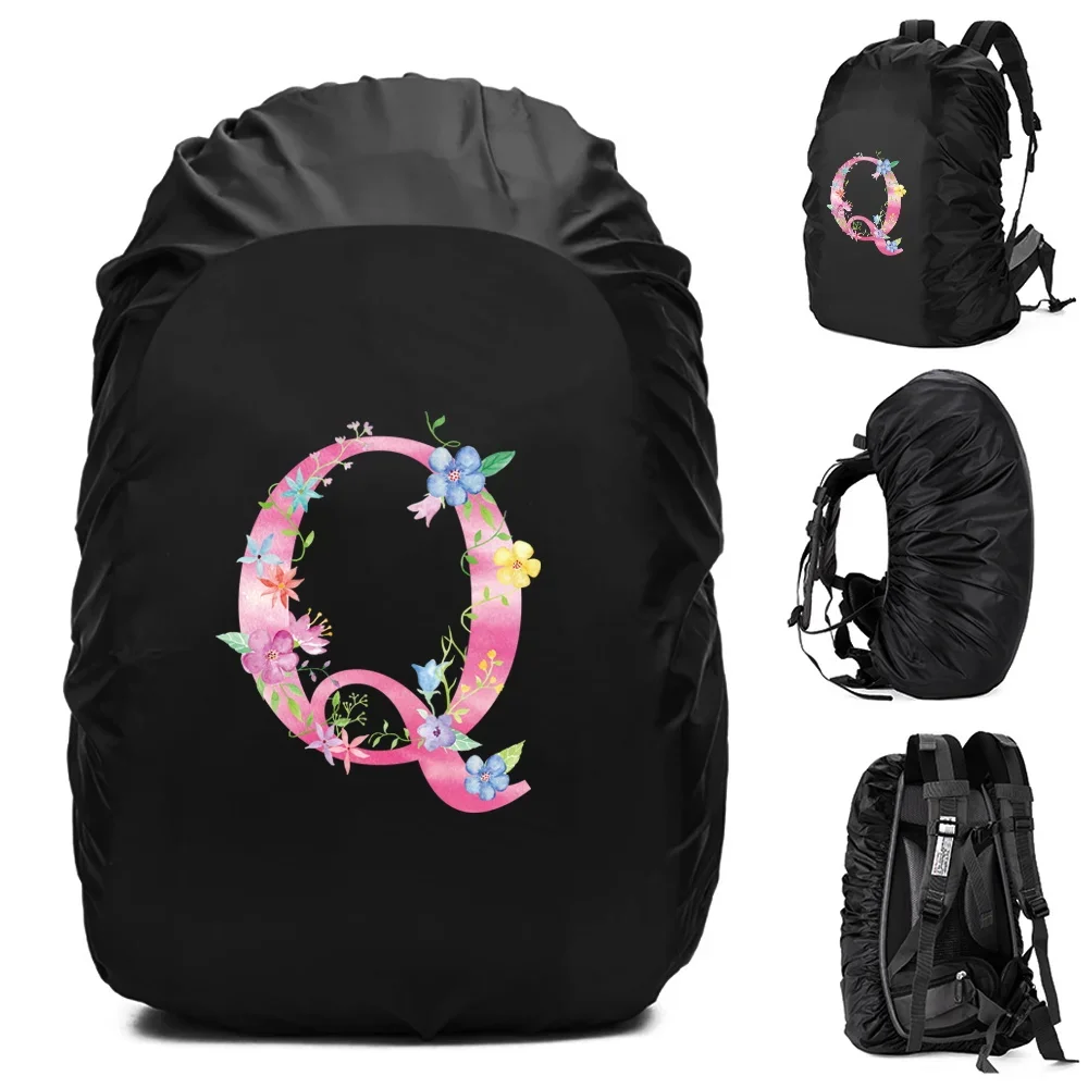 Unisex Rain Cover Backpack 30L 40L 70L Waterproof Bag Outdoor Camping Hiking Climbing Sports Dust Rain Cover Pink Letter Print