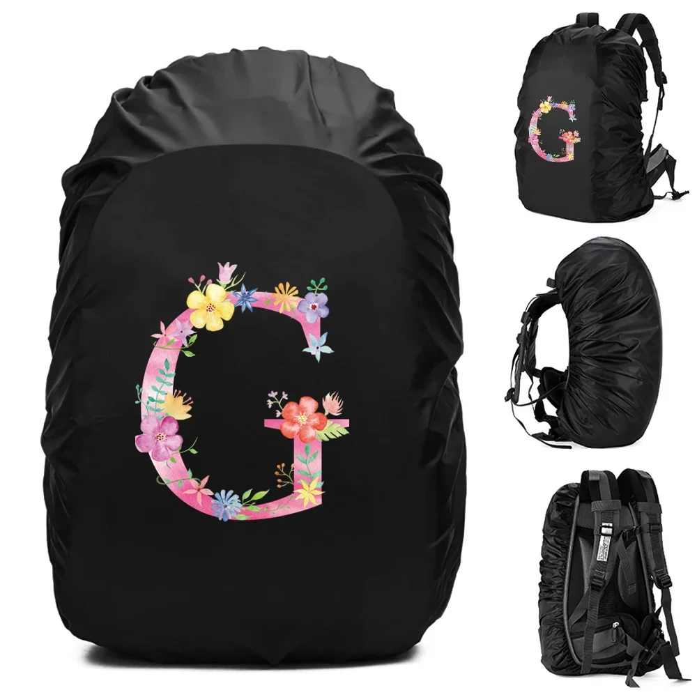 Unisex Rain Cover Backpack 30L 40L 70L Waterproof Bag Outdoor Camping Hiking Climbing Sports Dust Rain Cover Pink Letter Print