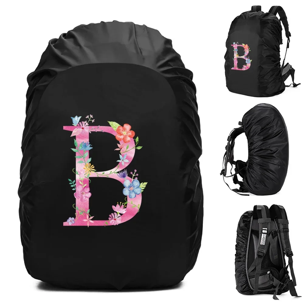 Unisex Rain Cover Backpack 30L 40L 70L Waterproof Bag Outdoor Camping Hiking Climbing Sports Dust Rain Cover Pink Letter Print