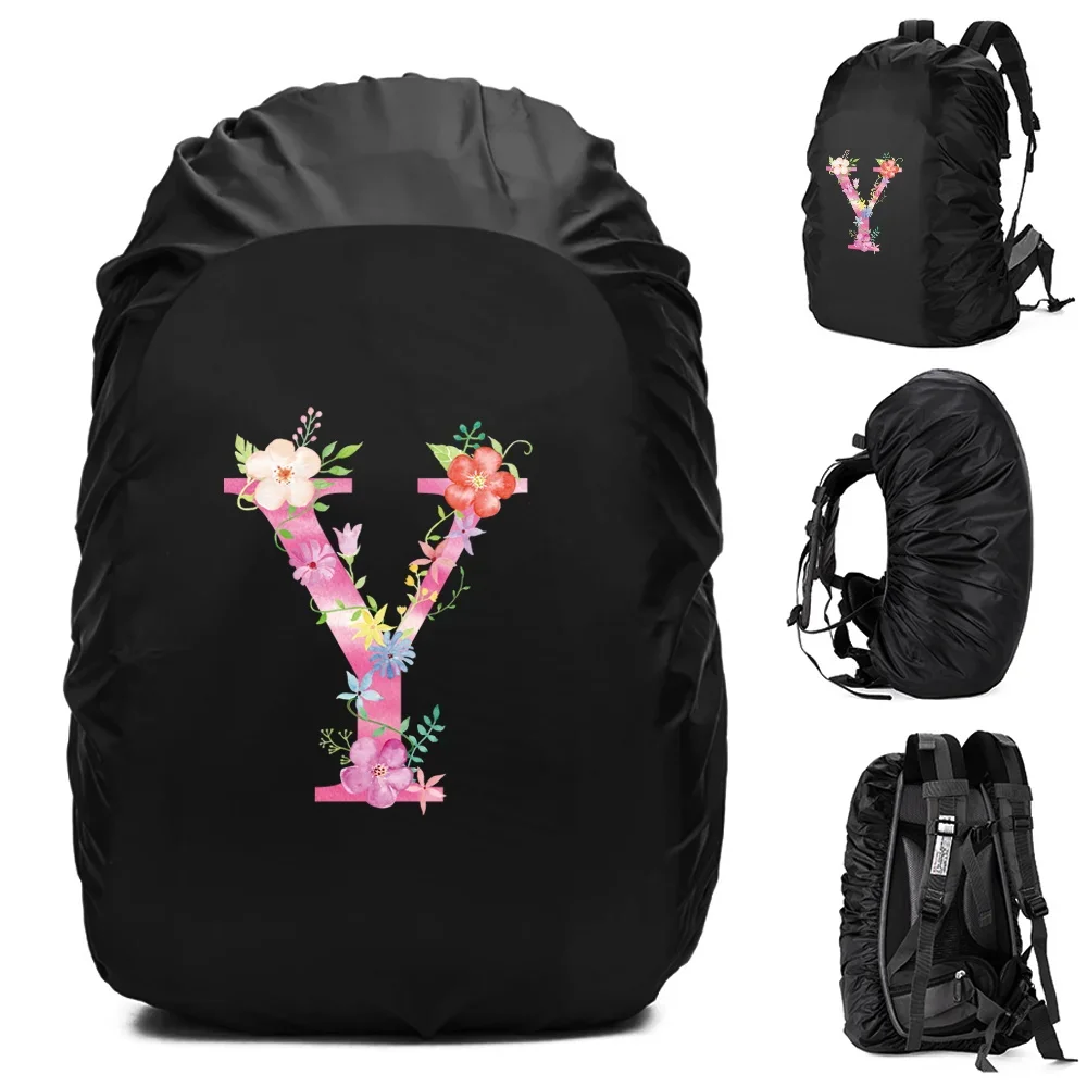 Unisex Rain Cover Backpack 30L 40L 70L Waterproof Bag Outdoor Camping Hiking Climbing Sports Dust Rain Cover Pink Letter Print