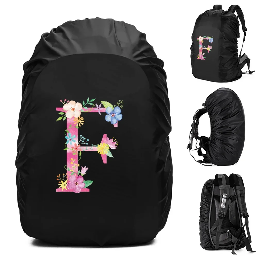Unisex Rain Cover Backpack 30L 40L 70L Waterproof Bag Outdoor Camping Hiking Climbing Sports Dust Rain Cover Pink Letter Print