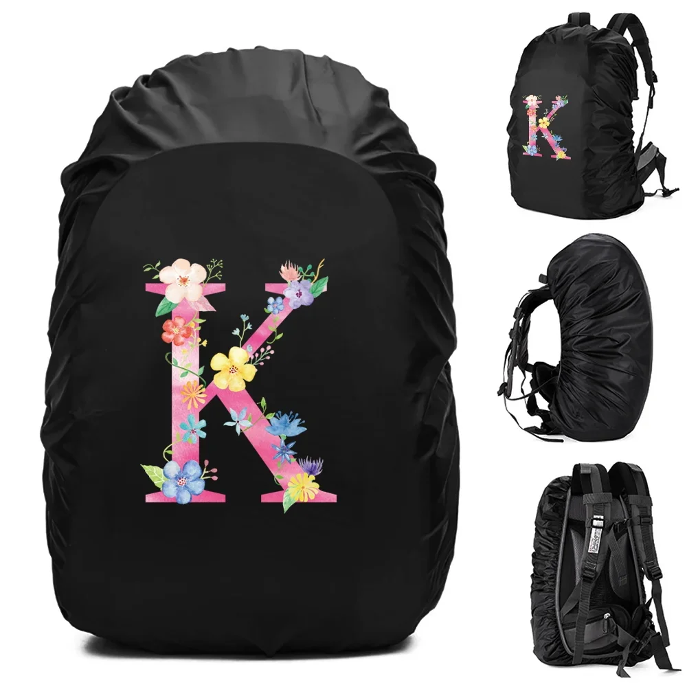 Unisex Rain Cover Backpack 30L 40L 70L Waterproof Bag Outdoor Camping Hiking Climbing Sports Dust Rain Cover Pink Letter Print